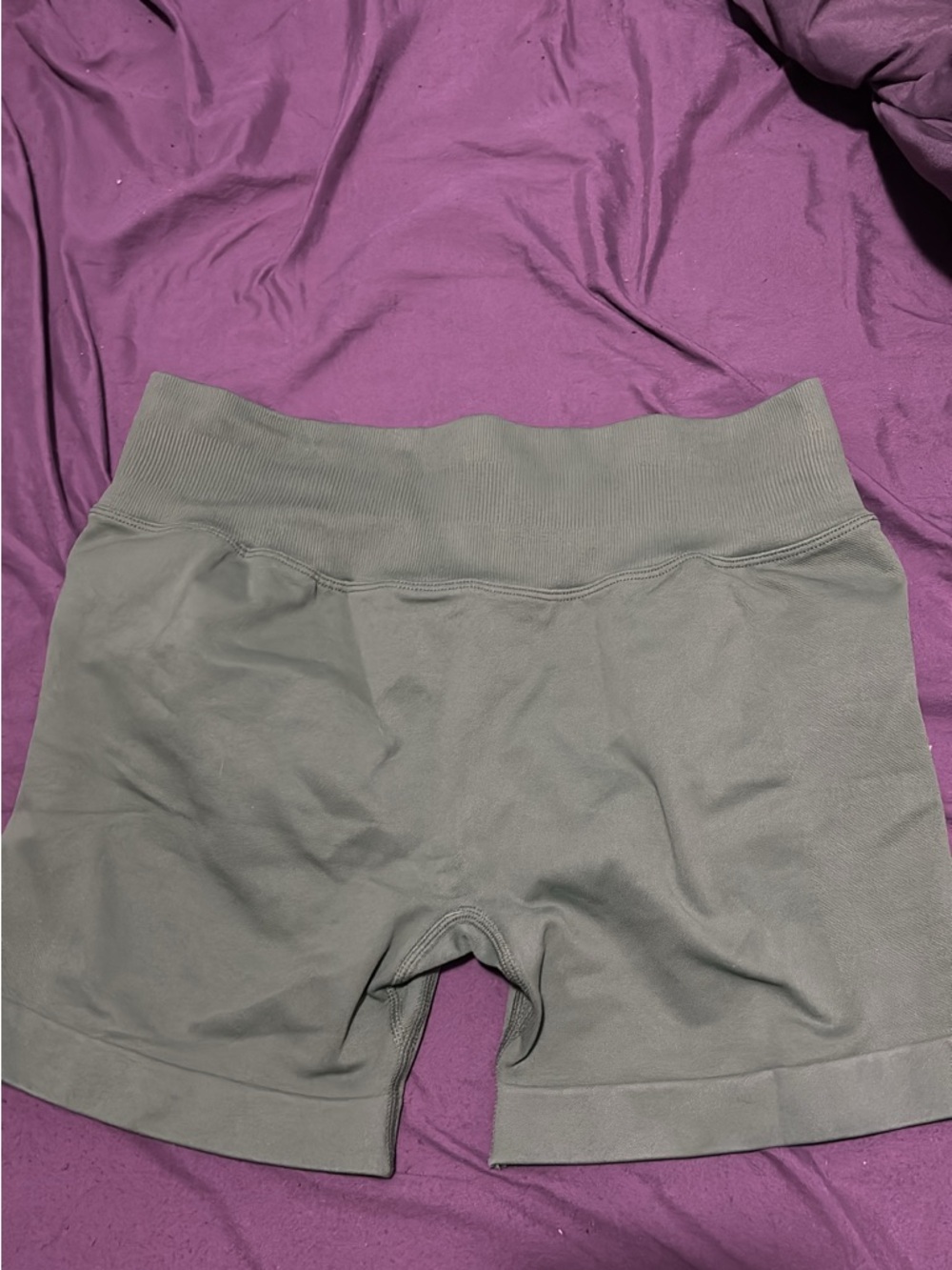 Women’s Olive Green High-Waist Performance Shorts
